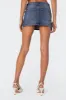 Eryn Denim Mini Skirt sold by Edikted