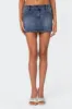 Eryn Denim Mini Skirt sold by Edikted