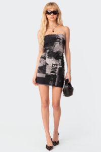 Vintage Fold Over Mesh Mini Dress sold by Edikted