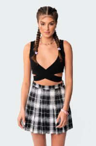 Stella Wrap Crop Top sold by Edikted