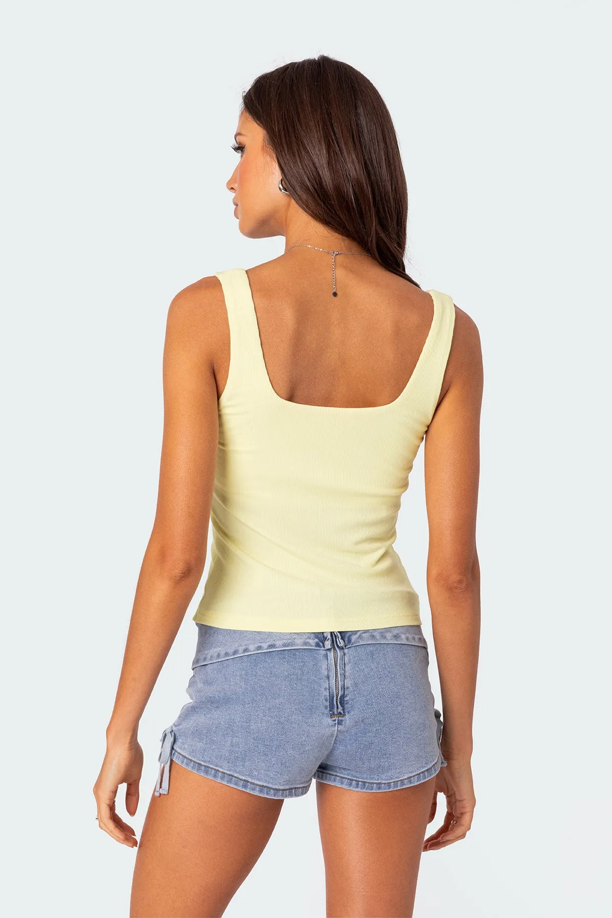 Lola Ribbed Tank Top sold by Edikted product image thumbnail 4