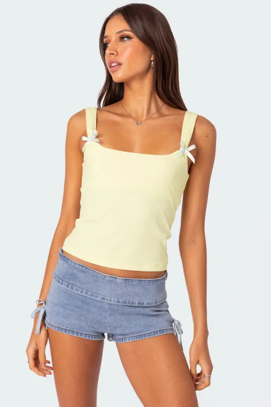 Lola Ribbed Tank Top sold by Edikted