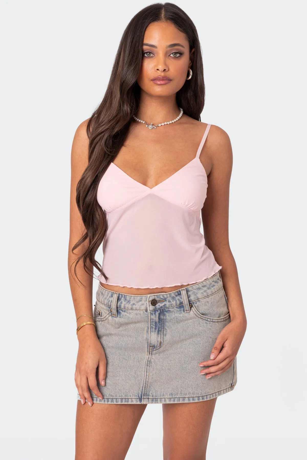 Serafina Sheer Mesh Tank Top sold by Edikted