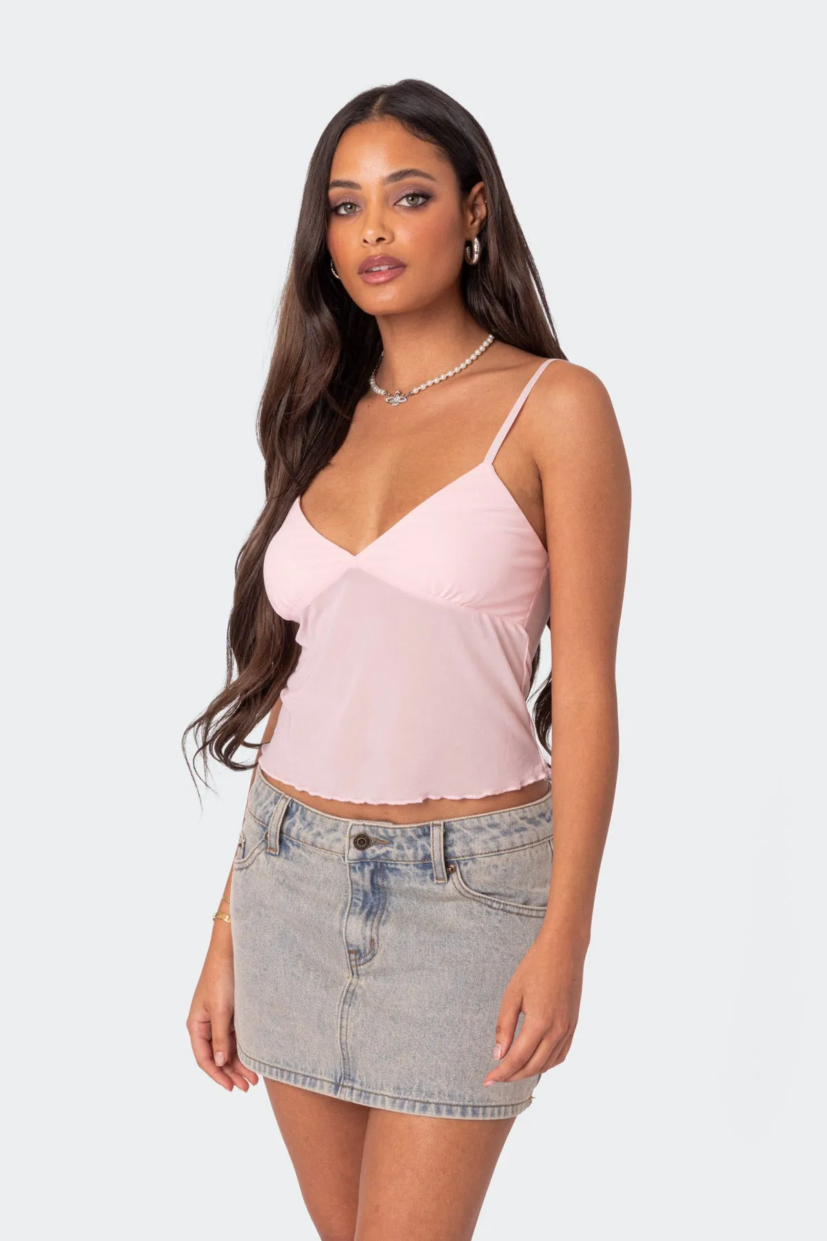 Serafina Sheer Mesh Tank Top sold by Edikted product image thumbnail 2
