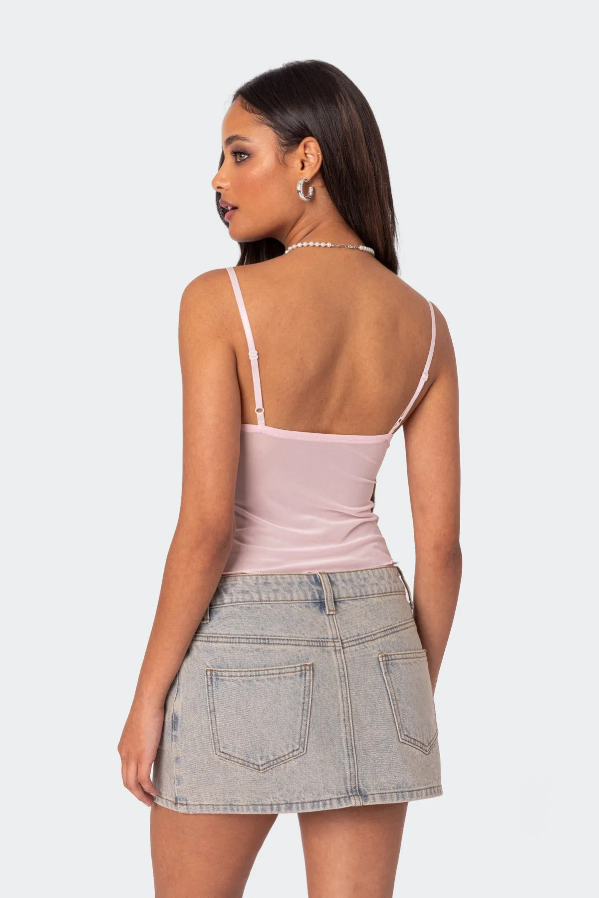 Serafina Sheer Mesh Tank Top sold by Edikted product image thumbnail 3