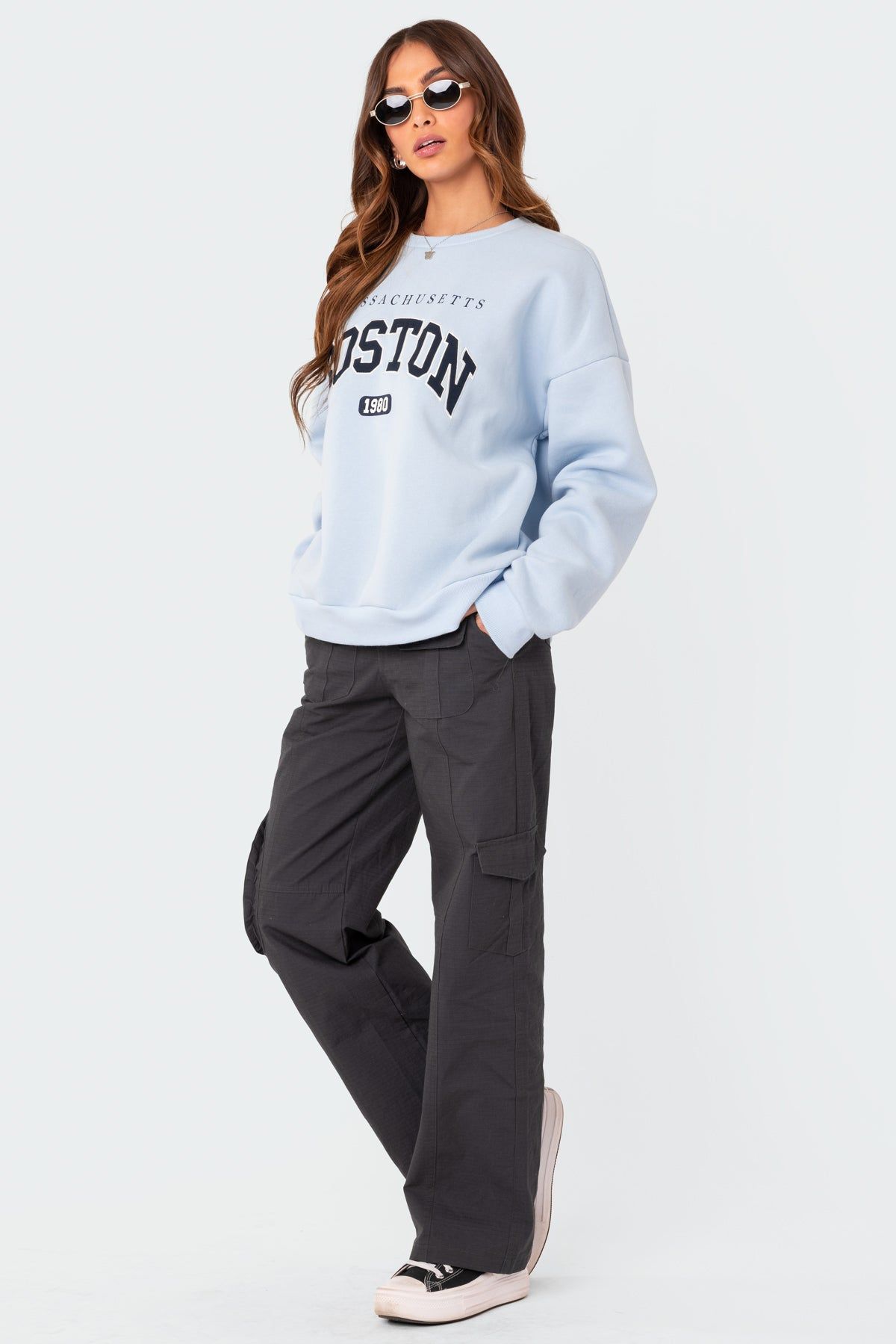 Boston Oversized Sweatshirt sold by Edikted product image thumbnail 4