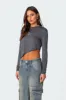 Asymmetric Long Sleeve T Shirt sold by Edikted
