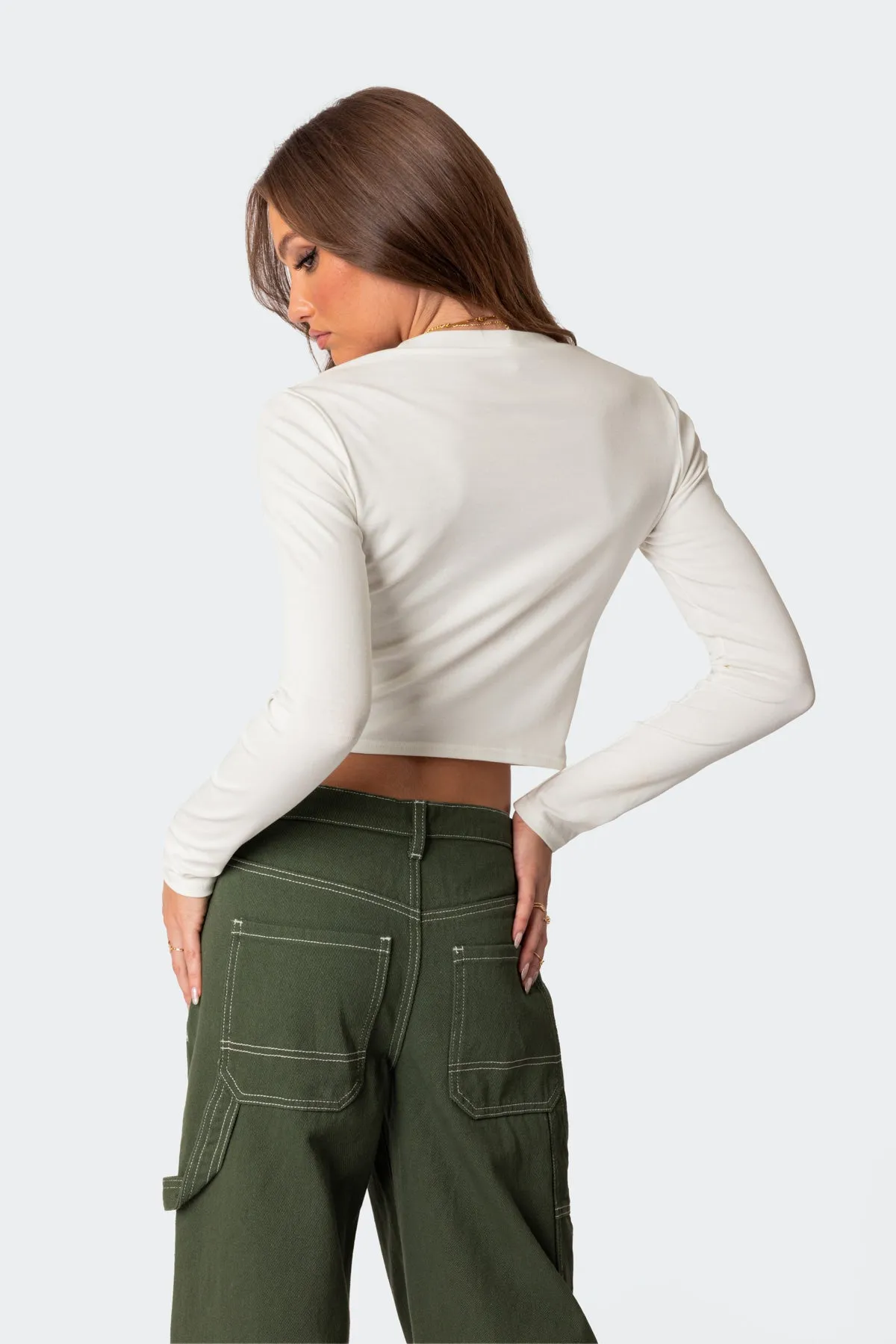 Phillipa Long Sleeve T Shirt sold by Edikted product image thumbnail 3