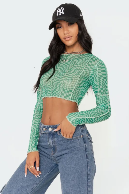 Distorted Mesh Top sold by Edikted