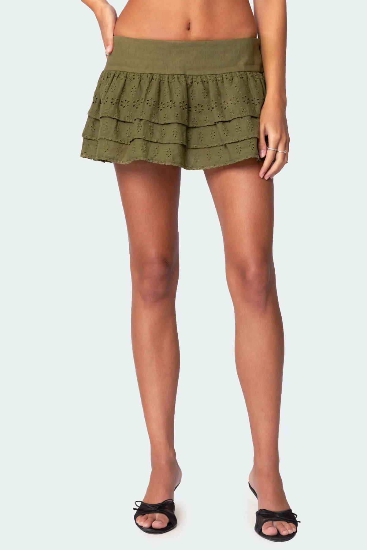 Fluer Ruffled Eyelet Mini Skort sold by Edikted product image thumbnail 2