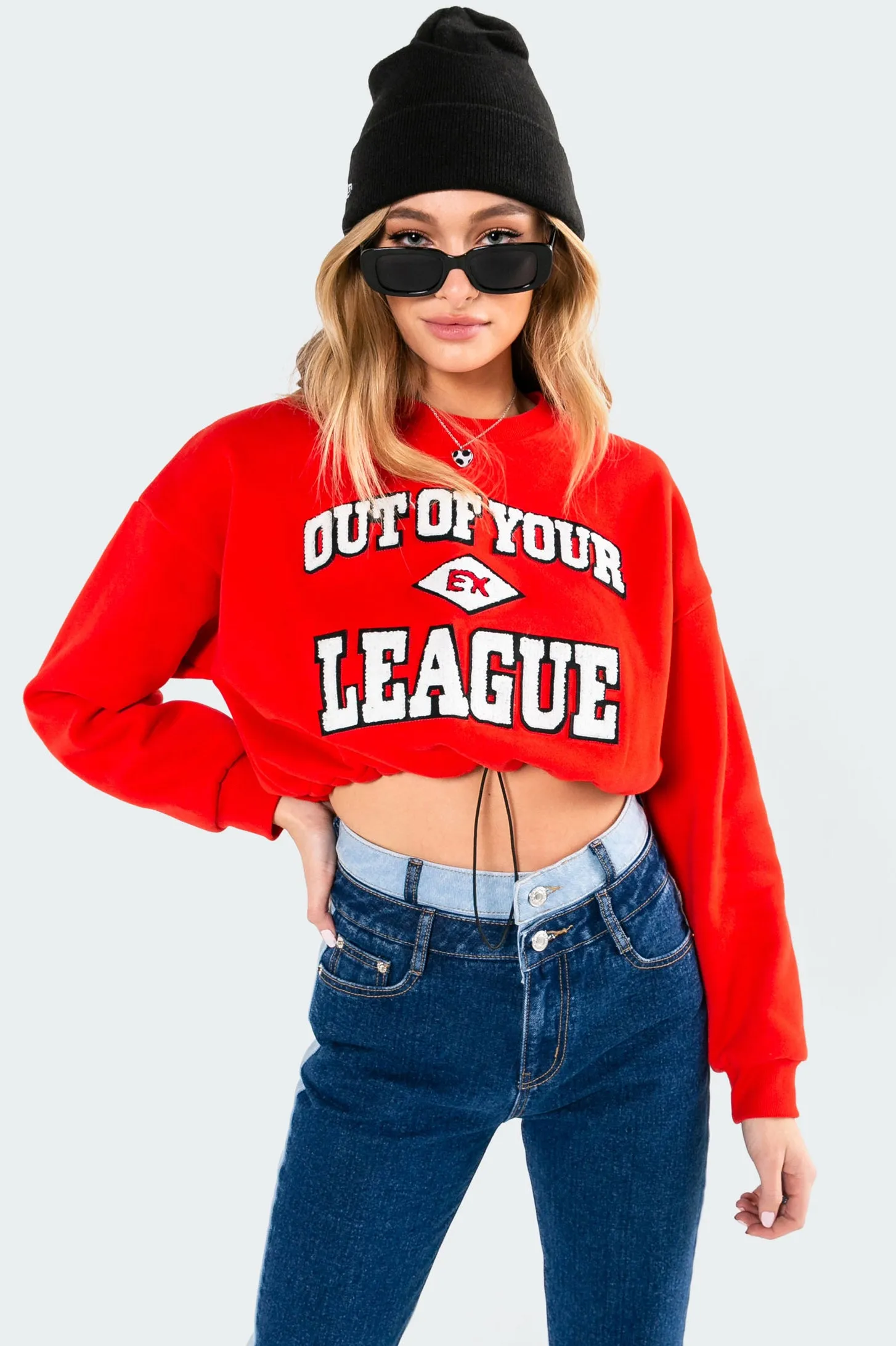 League Cropped Sweatshirt sold by Edikted