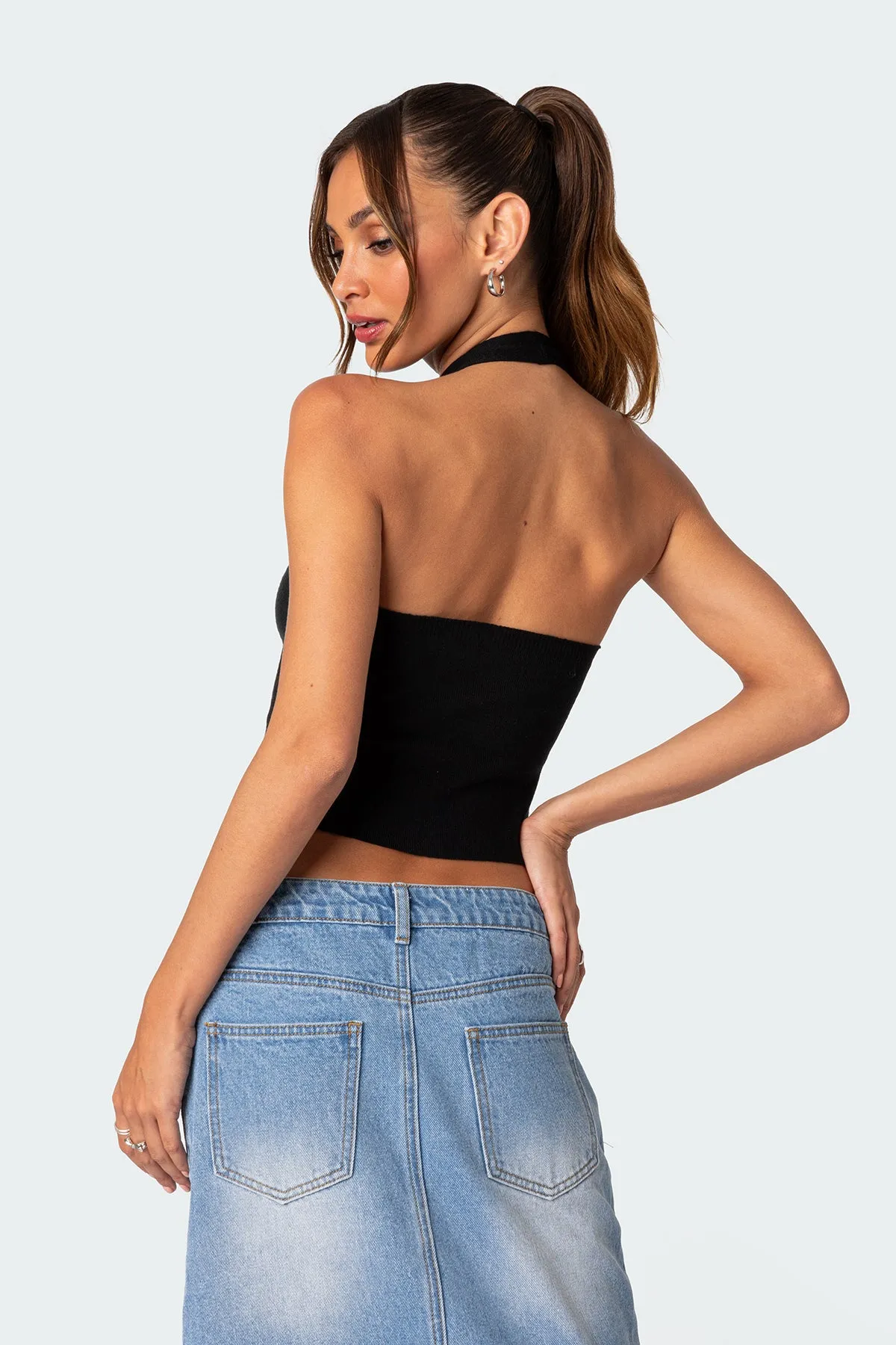 Sculpt Knitted Split Front Top sold by Edikted product image thumbnail 4