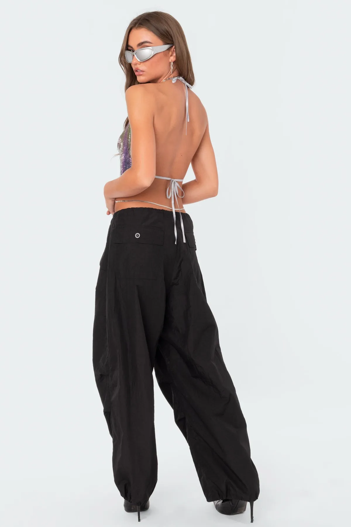 Chain Mail Open Back Crop Top sold by Edikted product image thumbnail 4