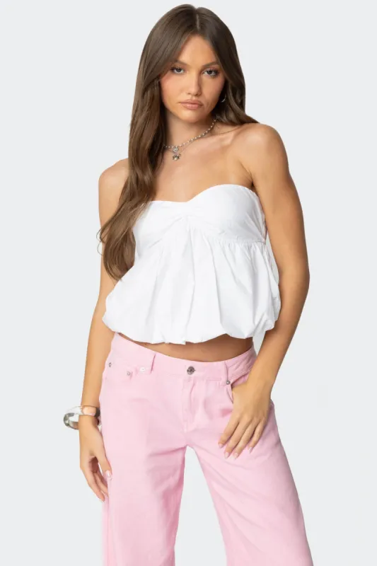 Serina Strapless Bubble Top sold by Edikted