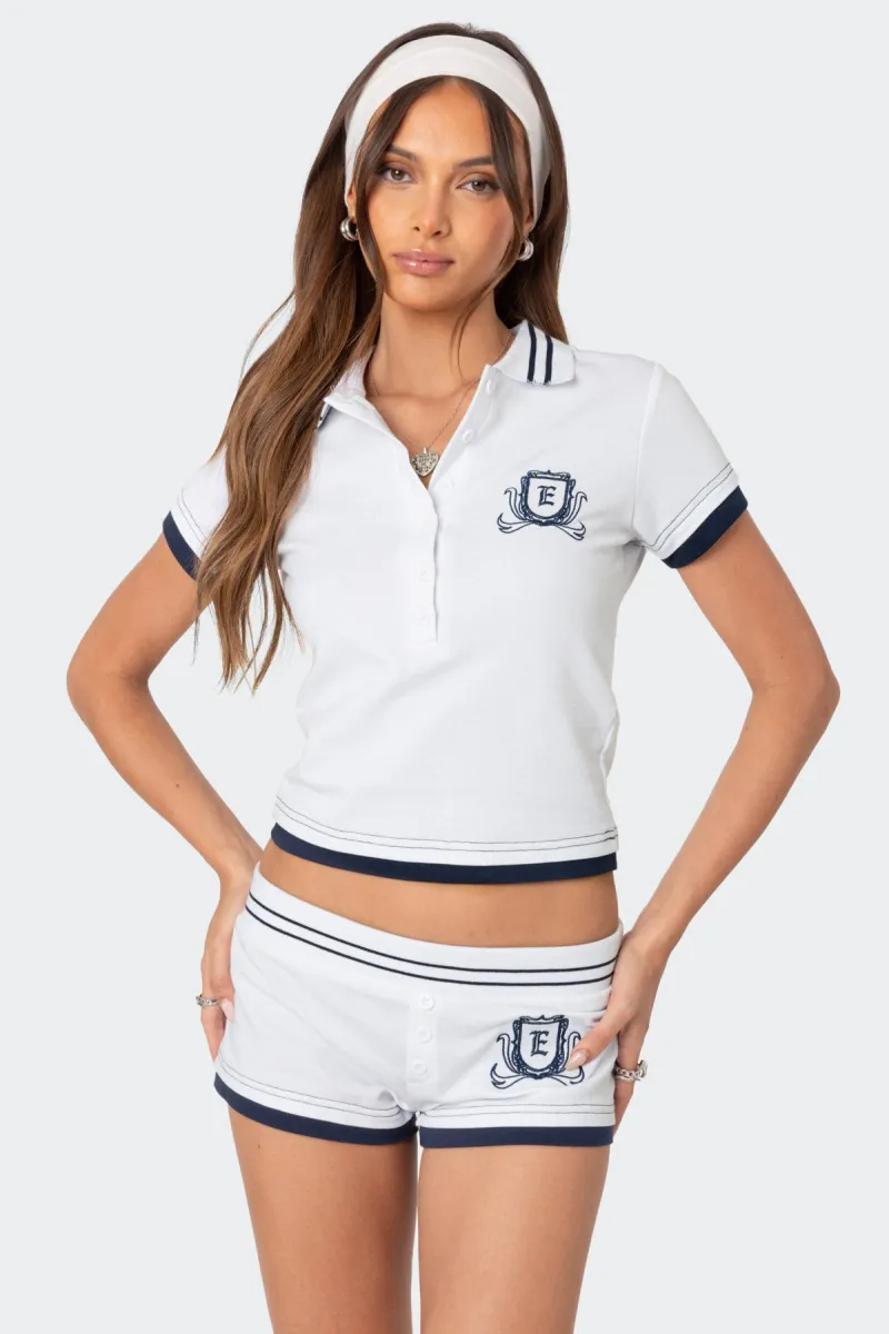 Academia Polo Top sold by Edikted