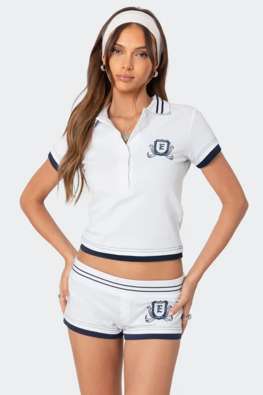 Academia Polo Top sold by Edikted