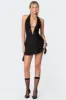 Shredded Backless Halter Mini Dress sold by Edikted