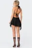 Shredded Backless Halter Mini Dress sold by Edikted