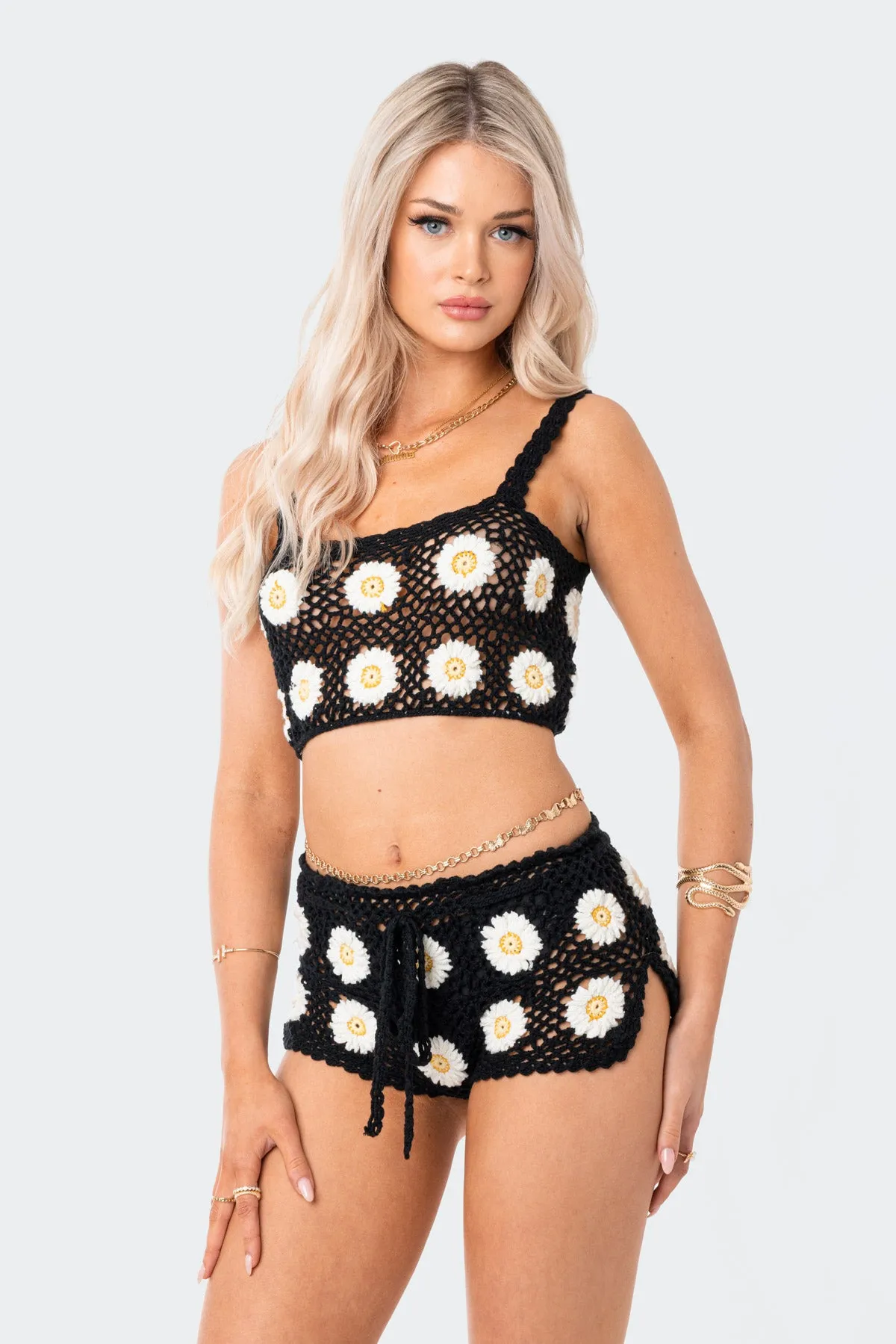 Daisy Crochet Crop Top sold by Edikted product image thumbnail 3