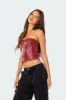 Moss Faux Leather Lace Up Corset sold by Edikted