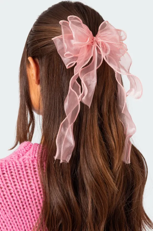 Frilled Bow Hair Clip sold by Edikted