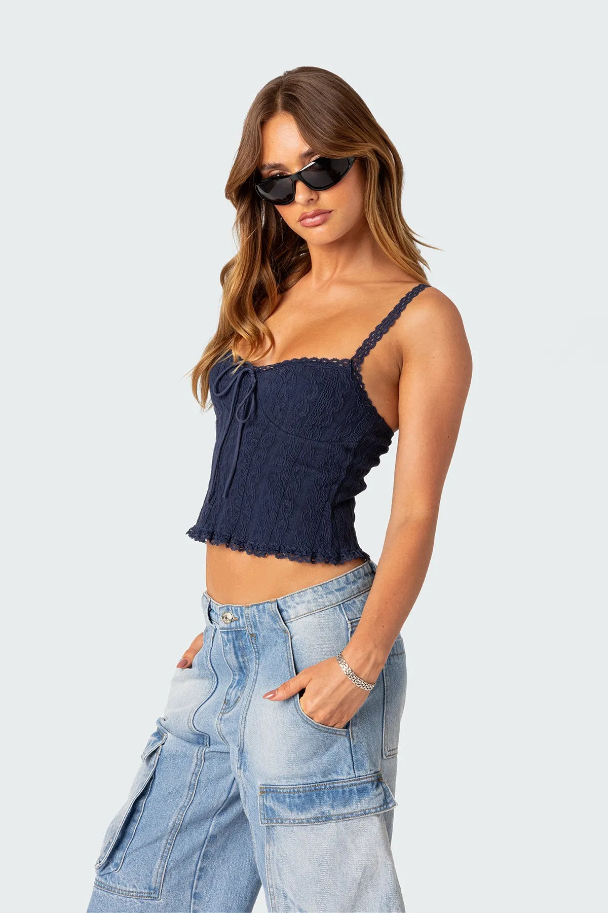 Lacey Knit Tank Top sold by Edikted product image thumbnail 3