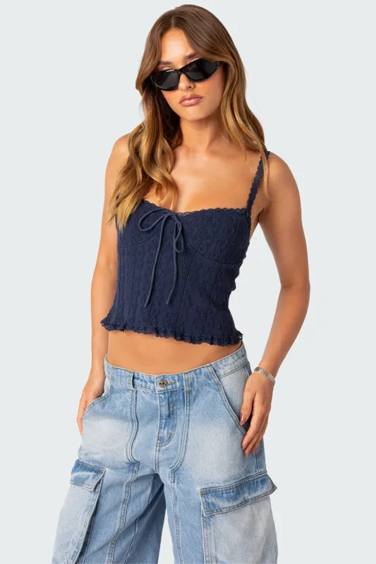 Lacey Knit Tank Top sold by Edikted