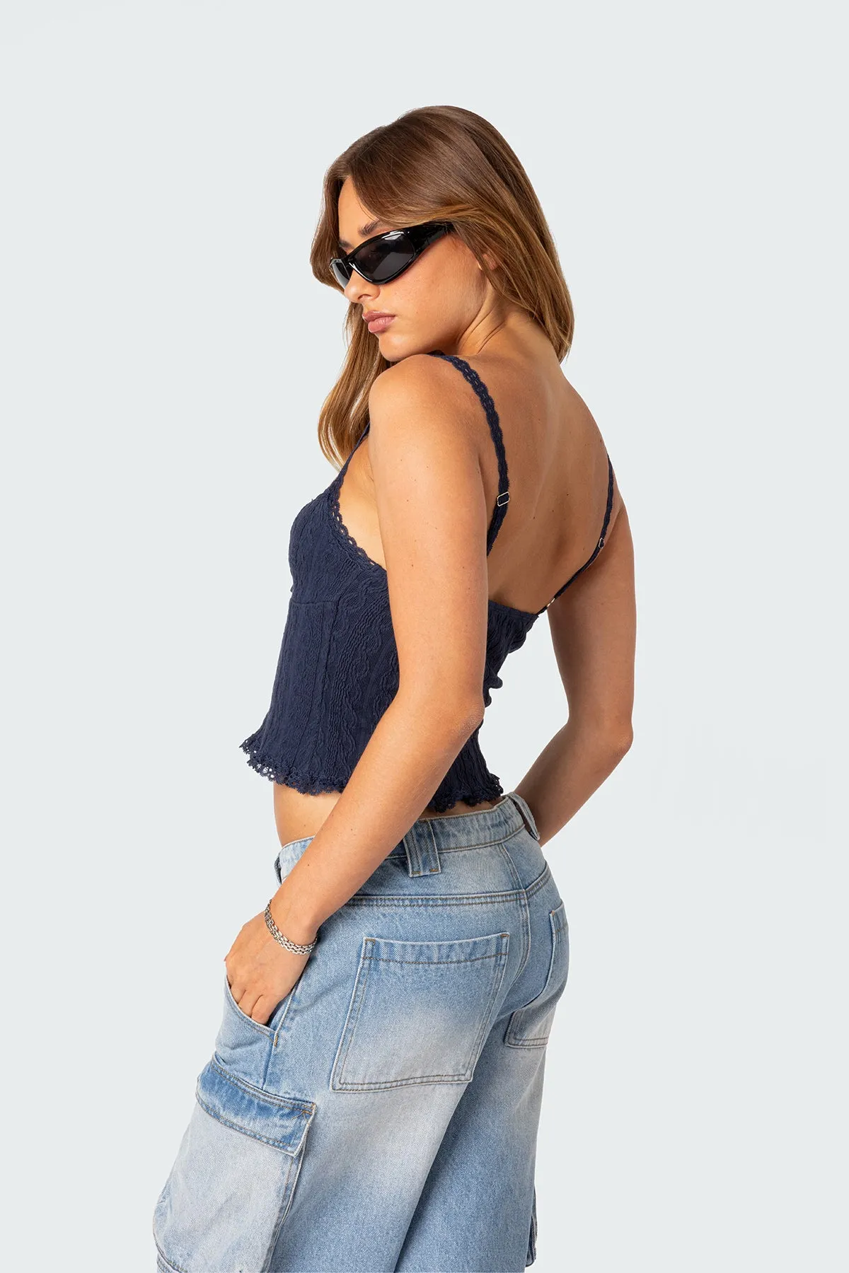 Lacey Knit Tank Top sold by Edikted product image thumbnail 4