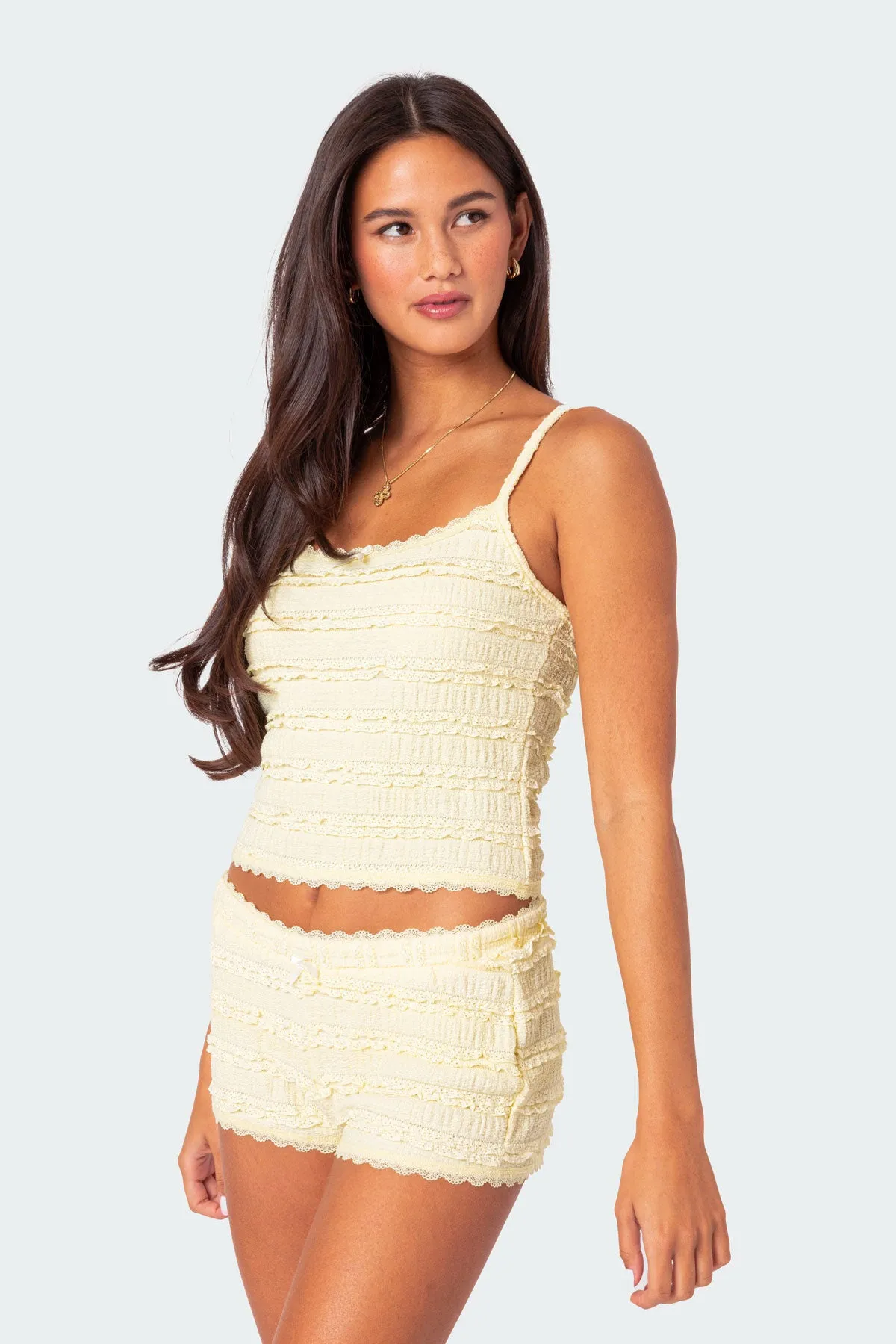 Lucy Ruffled Lace Tank Top sold by Edikted product image thumbnail 3