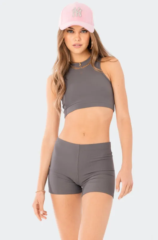 Zoella Ribbed Crop Top sold by Edikted