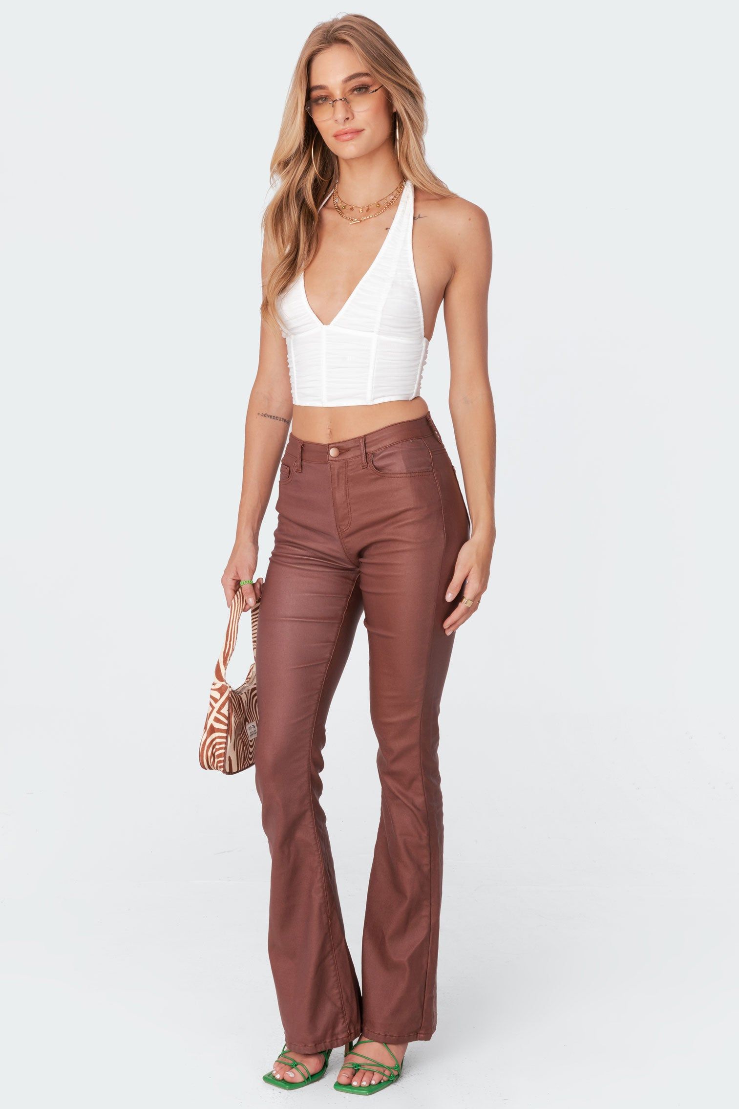 Gathered Mesh Halter Top sold by Edikted product image thumbnail 5