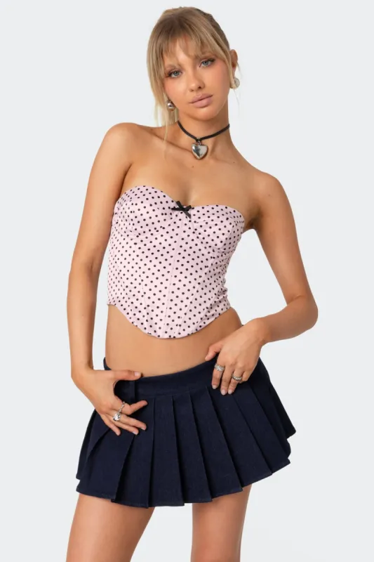Polka Dot Satin Effect Corset sold by Edikted