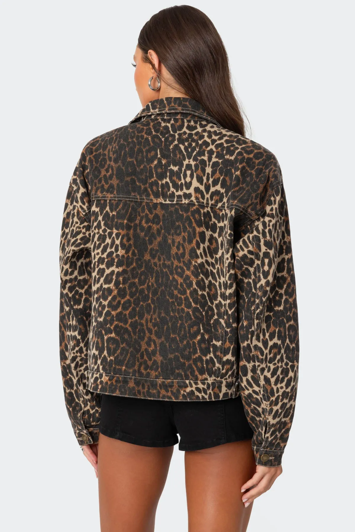 Leopard Print Denim Jacket sold by Edikted product image thumbnail 5