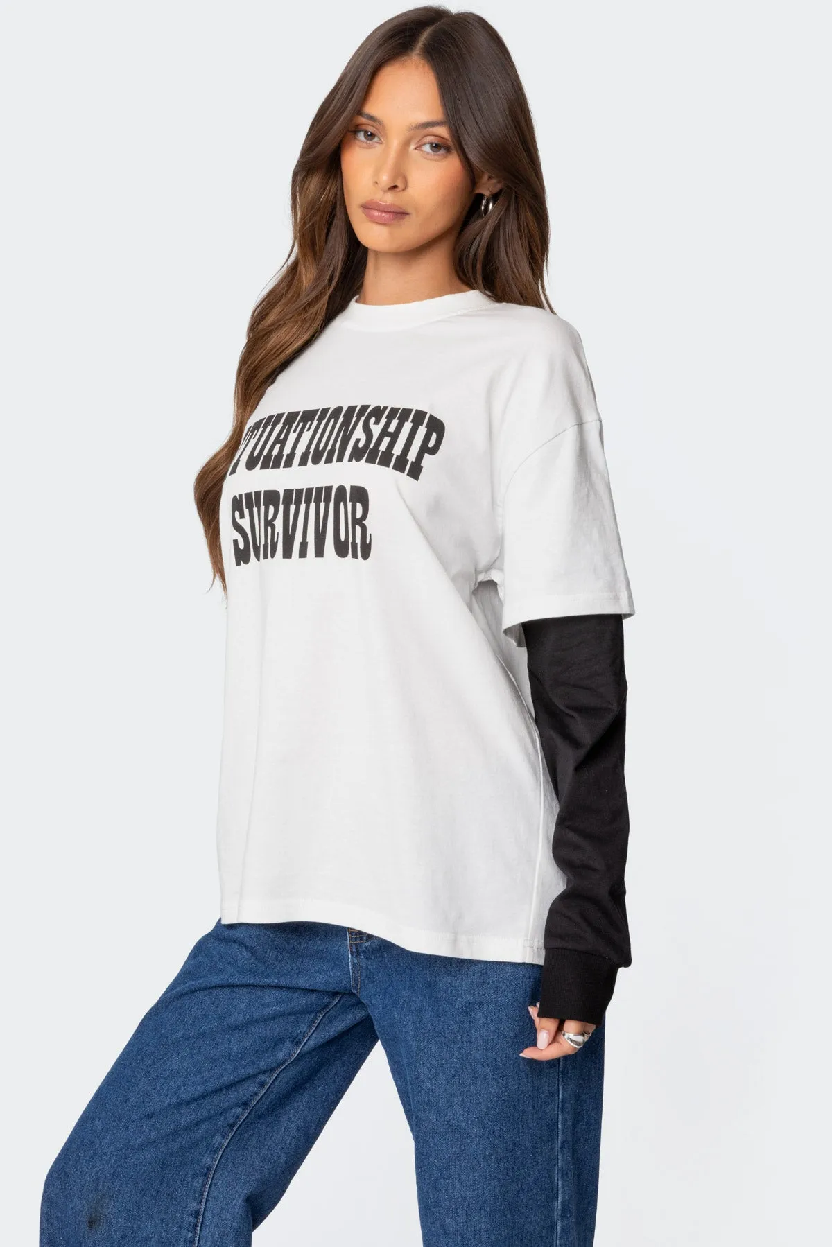 Situationship Oversized Layered T Shirt sold by Edikted product image thumbnail 3