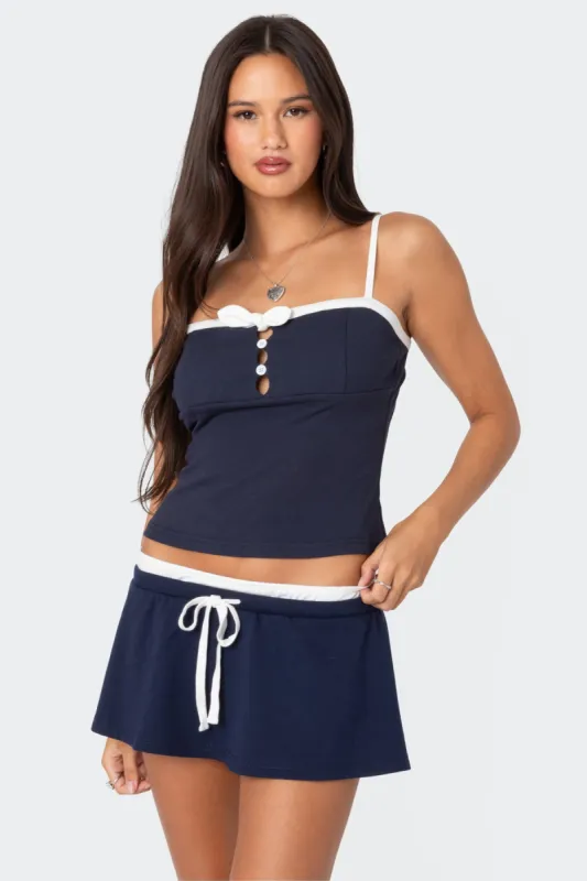 Baxter Button Front Ribbed Tank Top sold by Edikted