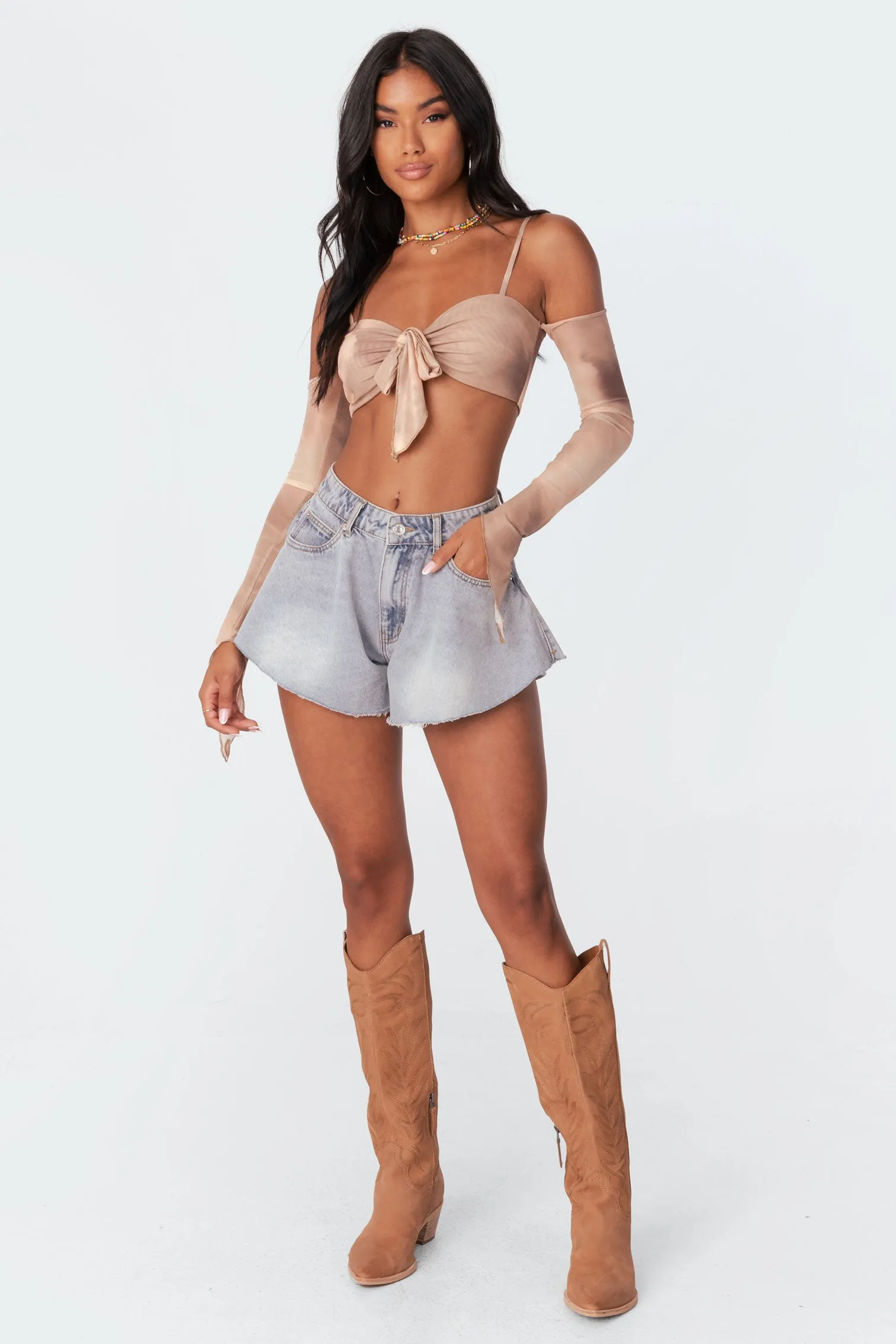 Mesh Tie-Dye Crop Top sold by Edikted product image thumbnail 2