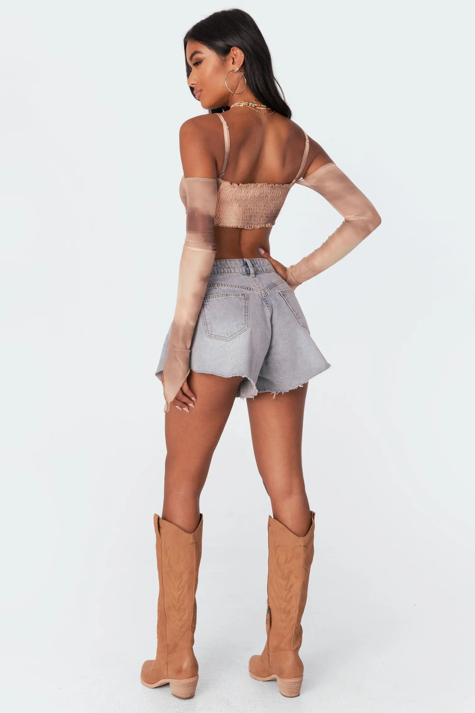 Mesh Tie-Dye Crop Top sold by Edikted product image thumbnail 5