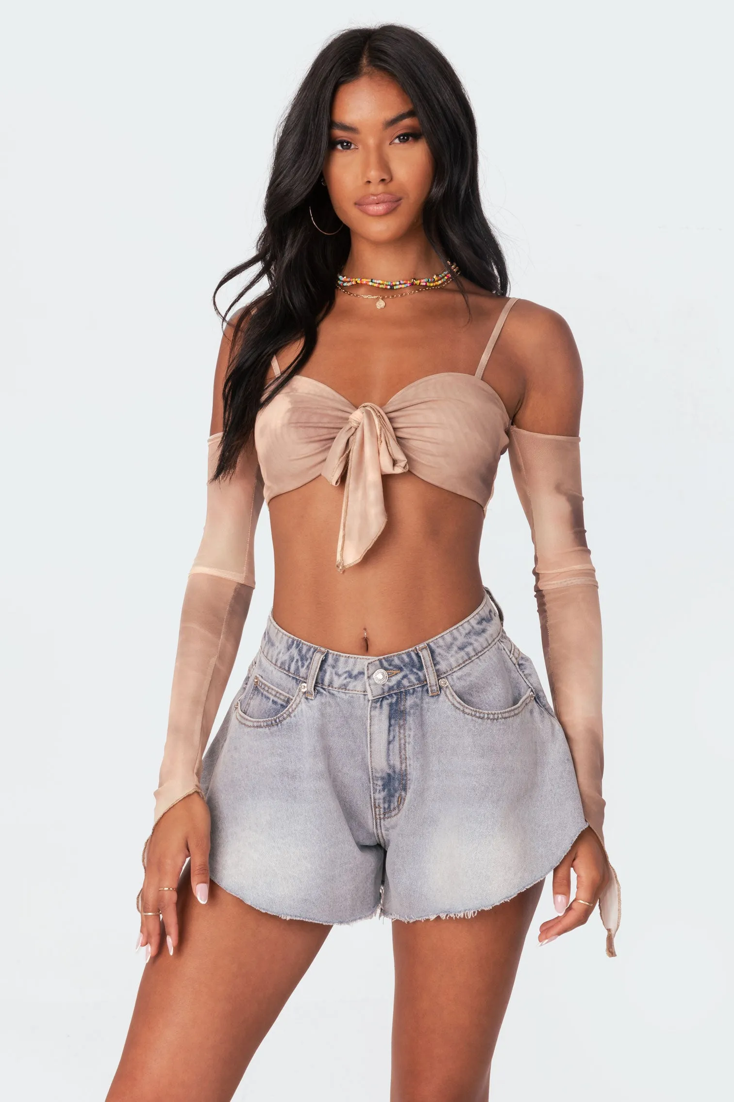 Mesh Tie-Dye Crop Top sold by Edikted product image thumbnail 3