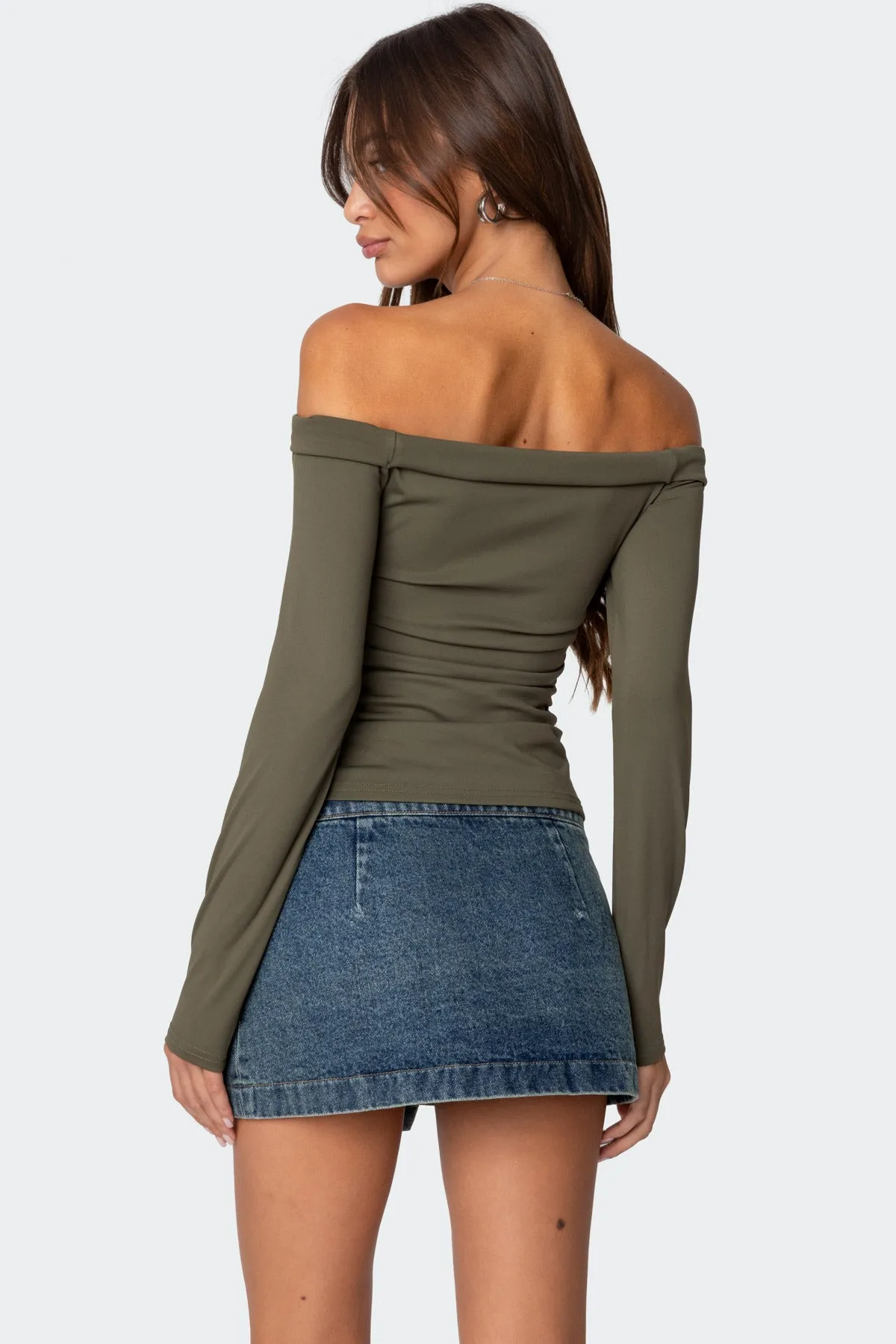 Celly Rolled Off Shoulder Top sold by Edikted product image thumbnail 5