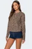 Leopard Printed Knit Cardigan sold by Edikted