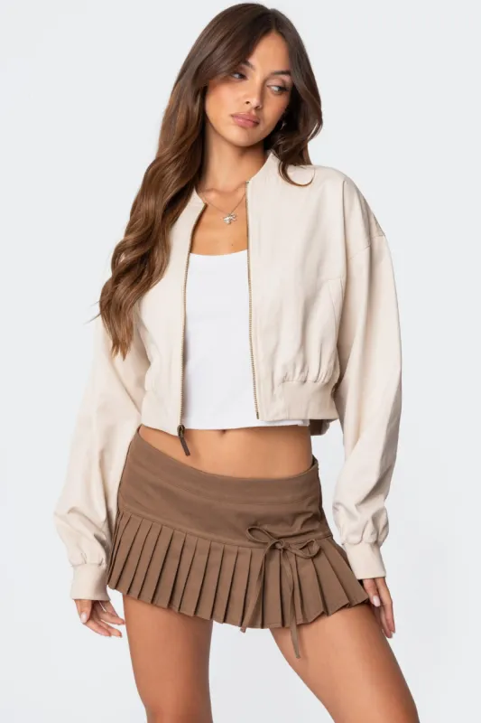 Zarria Cropped Bomber Jacket sold by Edikted
