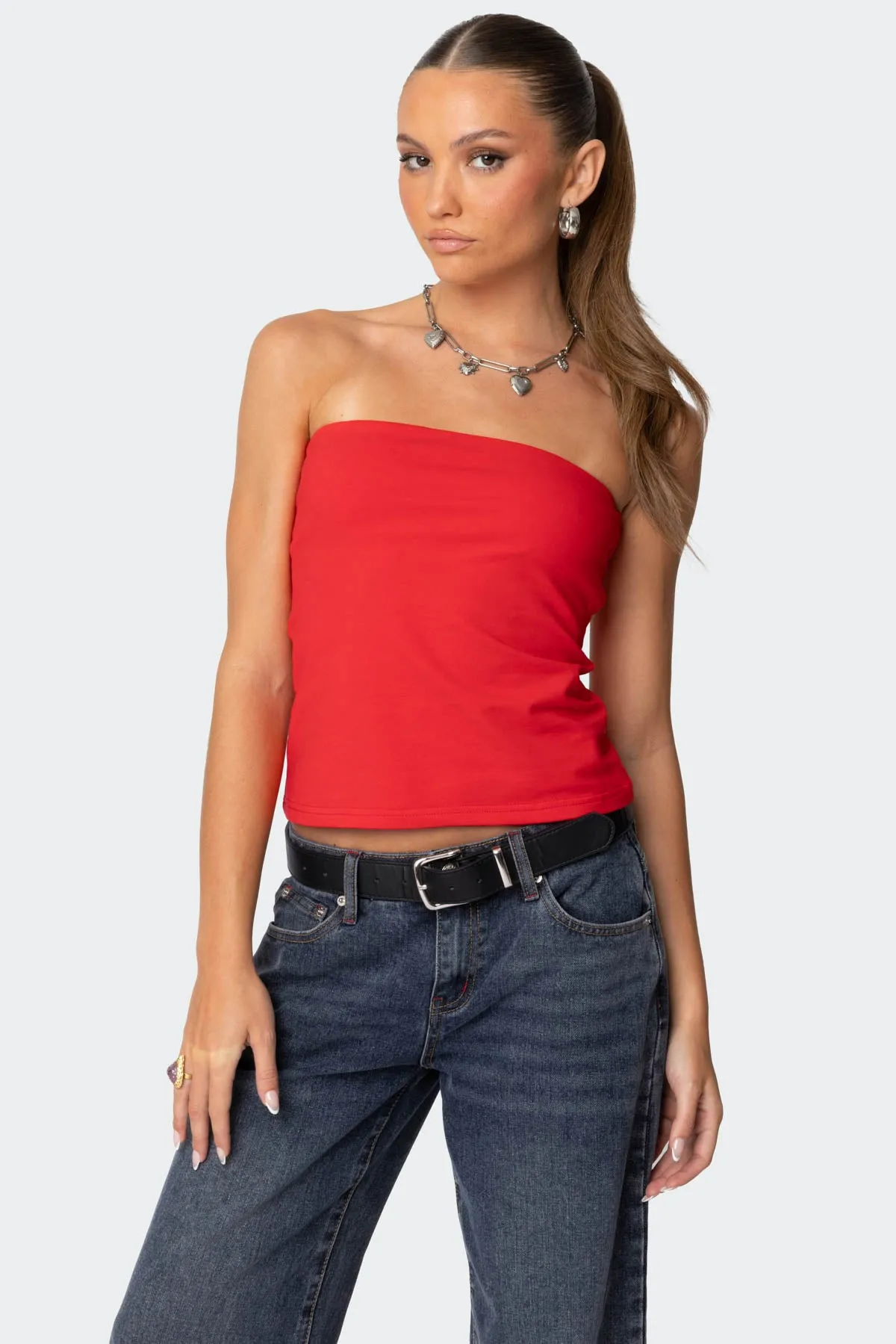 Built In Bra Tube Top sold by Edikted