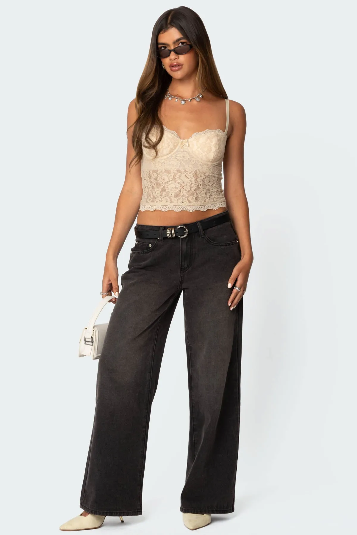 Charisma Sheer Lace Bra Top sold by Edikted product image thumbnail 2