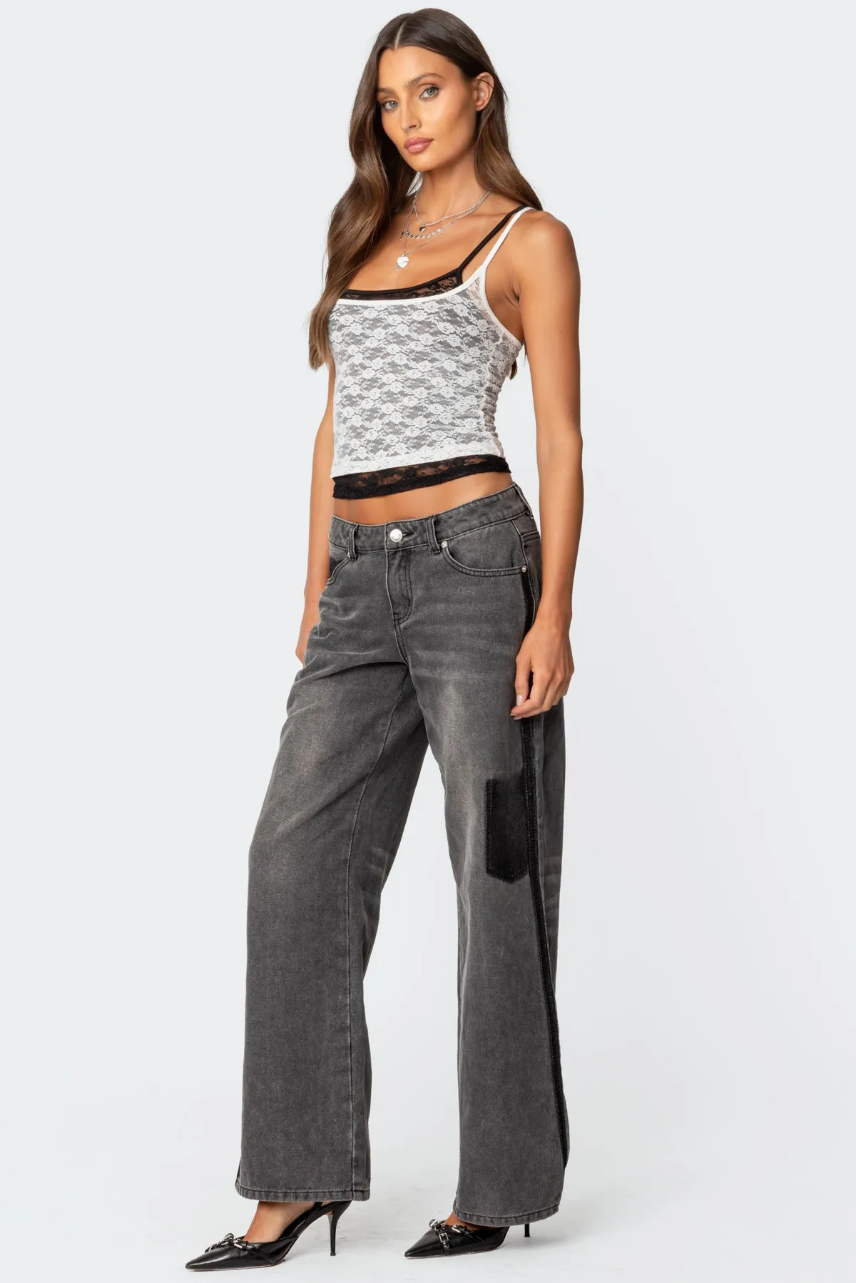 Wynnie Layered Lace Tank Top sold by Edikted product image thumbnail 3