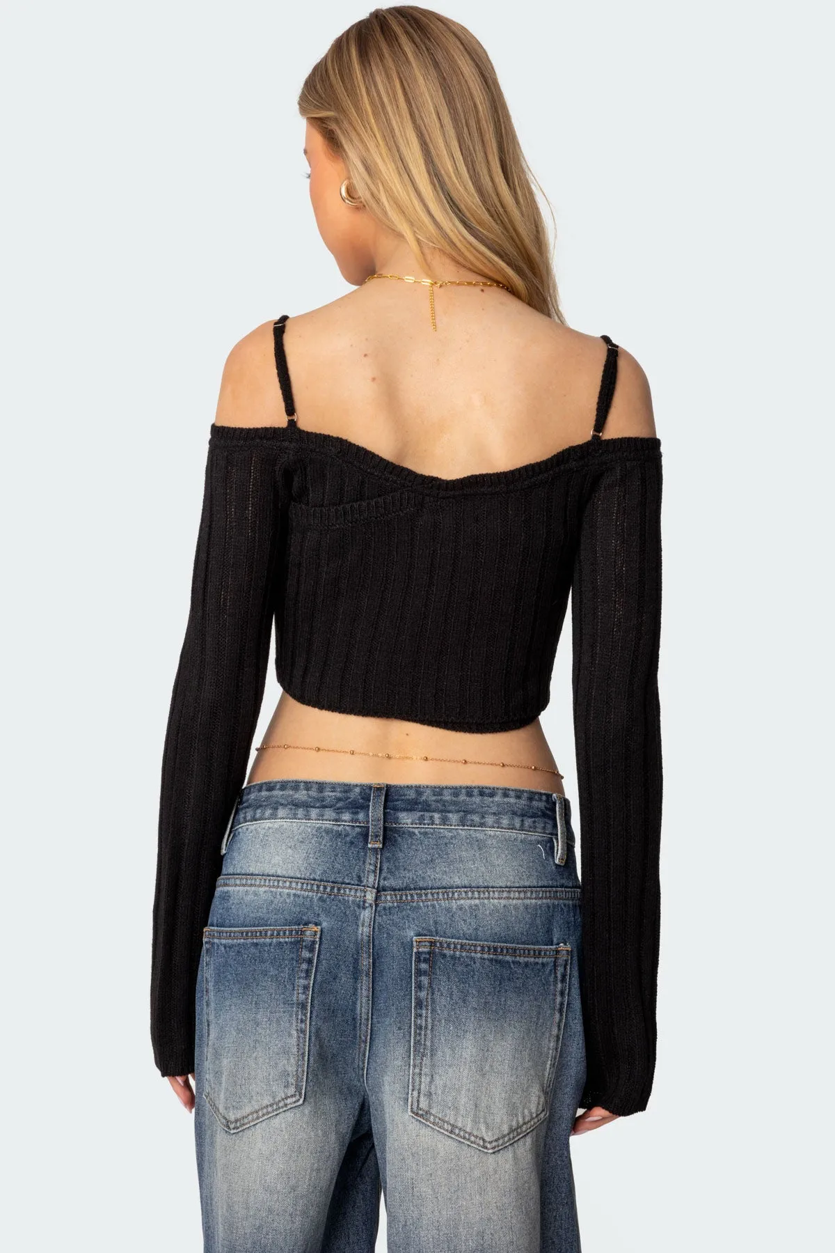 Triangle Hem Off Shoulder Sweater sold by Edikted product image thumbnail 5