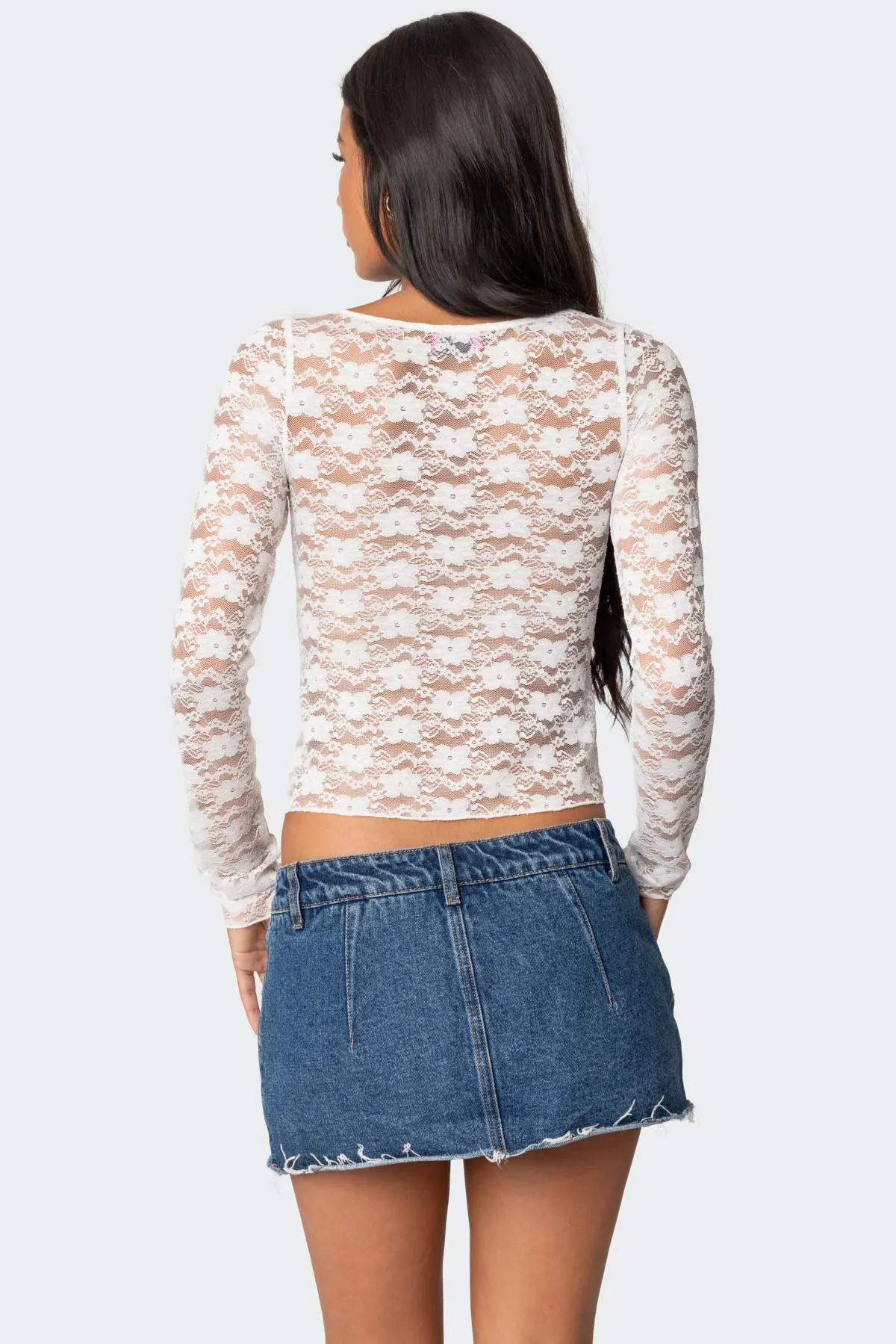 Mykonos Sheer Lace Top sold by Edikted product image thumbnail 5