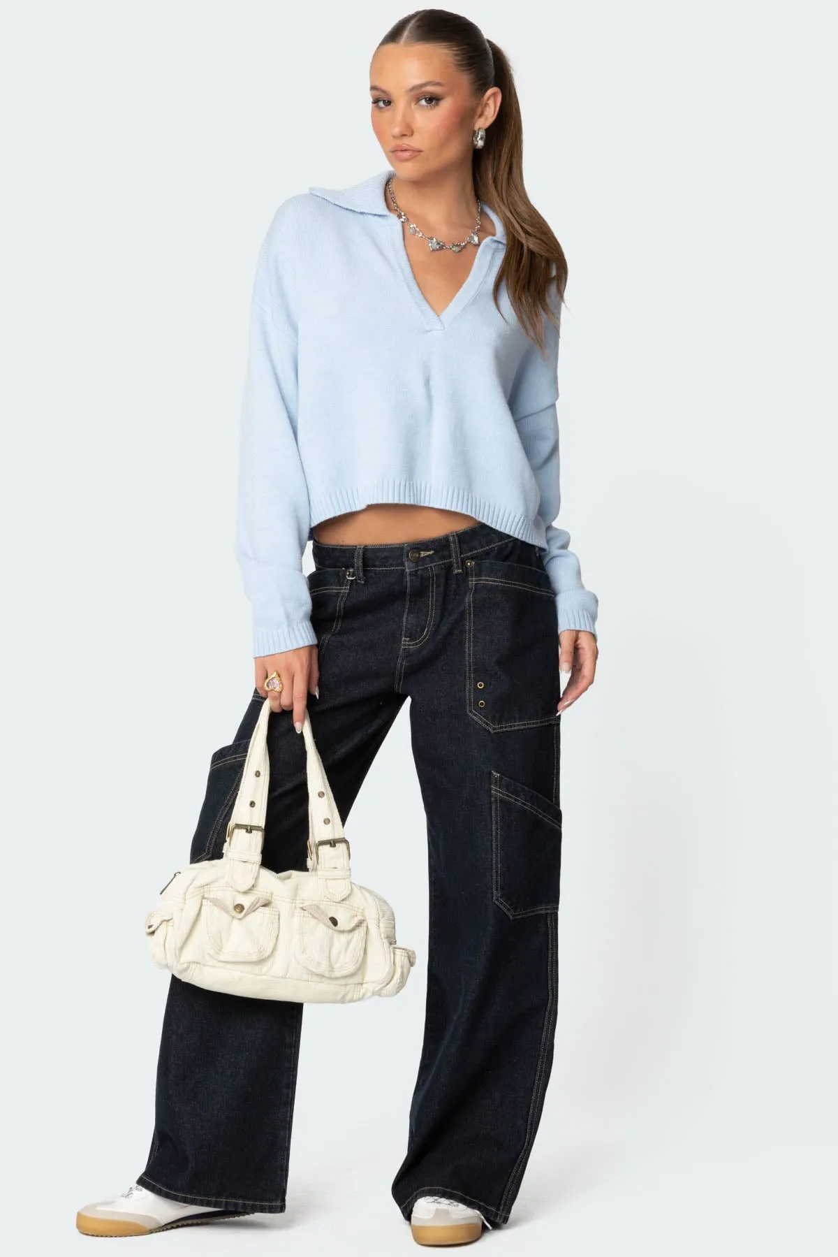 Marcie Oversize Cropped Sweater sold by Edikted product image thumbnail 2