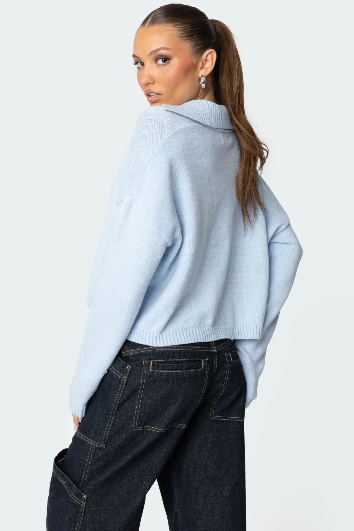 Marcie Oversize Cropped Sweater sold by Edikted product image thumbnail 5