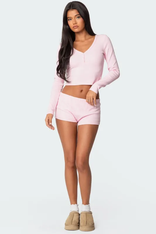 Rebekah Ribbed Shorts sold by Edikted