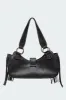 Shterna Fringed Faux Leather Sueded Bag sold by Edikted